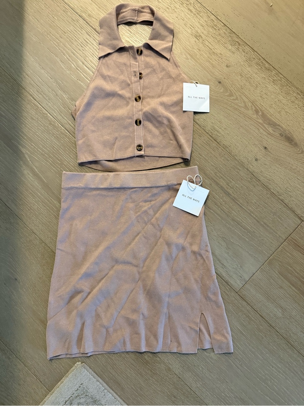 All The Ways Dusty Rose Mini Skirt - Soft Knit A-Line